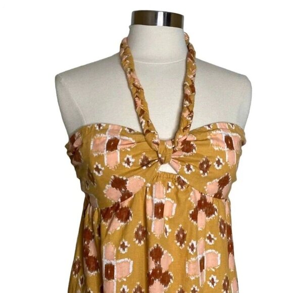 Aerie Women’s Boho Sundress | Floral Print Maxi Dress | Yellow & Orange | Size L - Picture 4 of 16